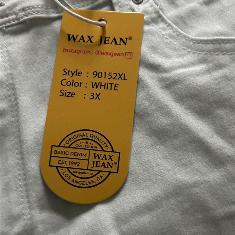 Wax Jean Classic White Denim Jeans 3X